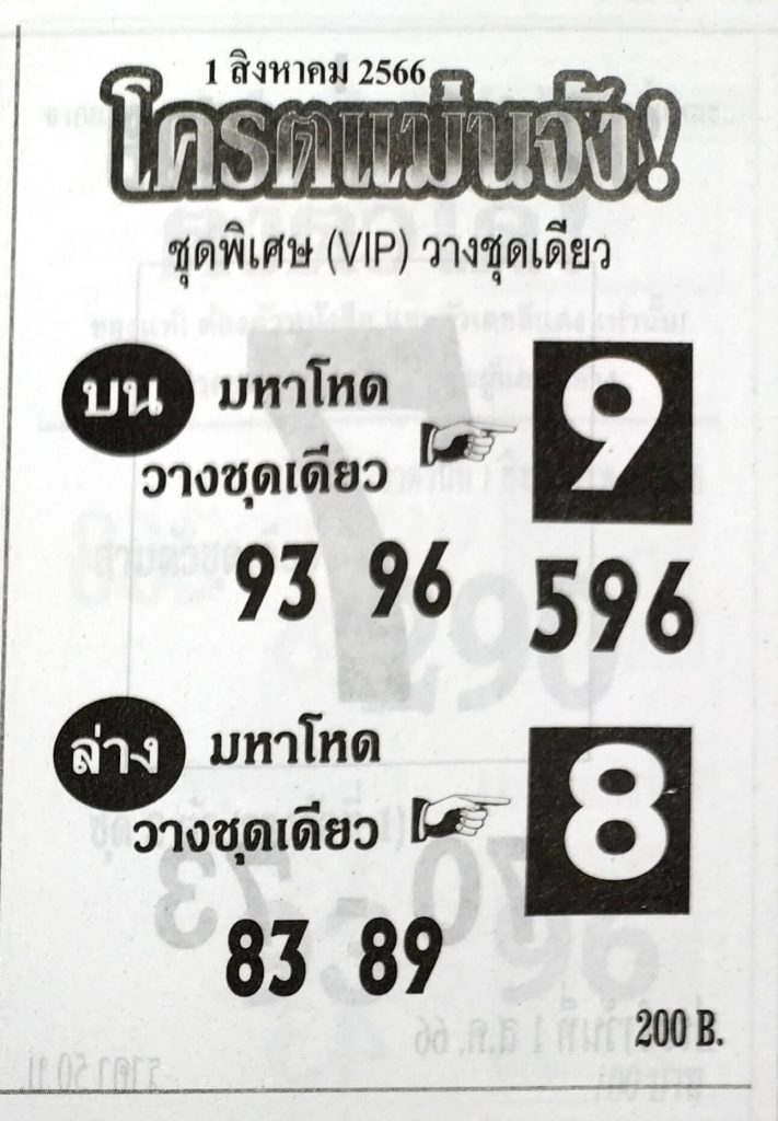 หวยโครตแม่นจัง